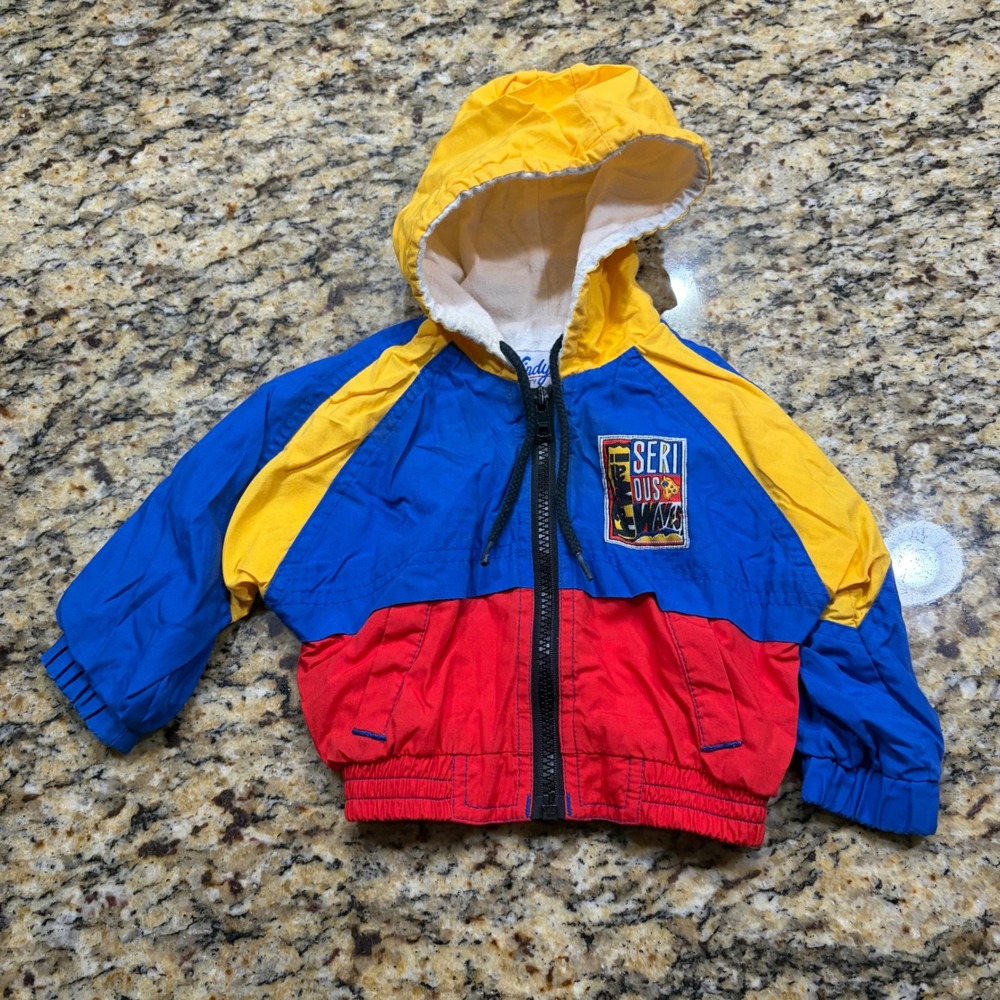 Windy Trail Weather Tamer Vintage Color Block Windbreaker Jacket Kids 12M 90s